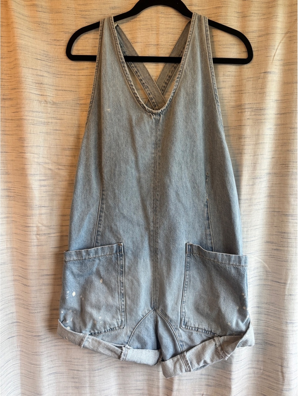 We The Free Light Blue Denim Romper with Pockets - Size S